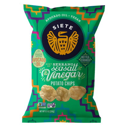 Siete Serrano, Sea Salt & Vinegar Potato Chips 5.5oz