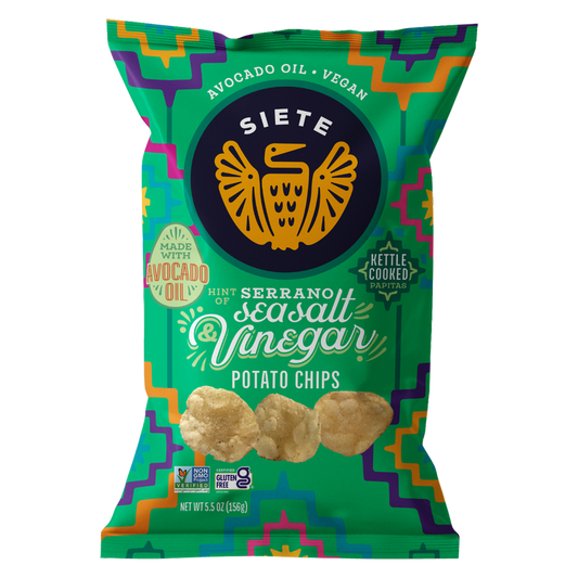 Siete Serrano, Sea Salt & Vinegar Potato Chips 5.5oz