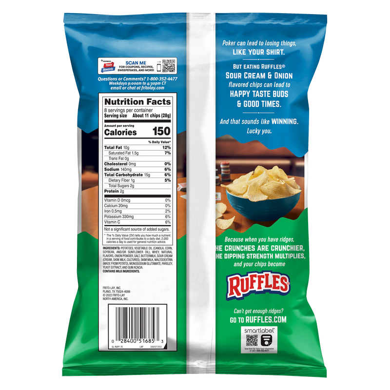 Ruffles Sour Cream & Onion Potato Chips 8oz
