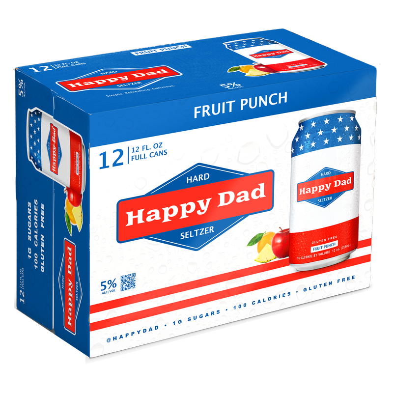Happy Dad Hard Seltzer Fruit Punch 12pk 12oz Can 5.0% ABV