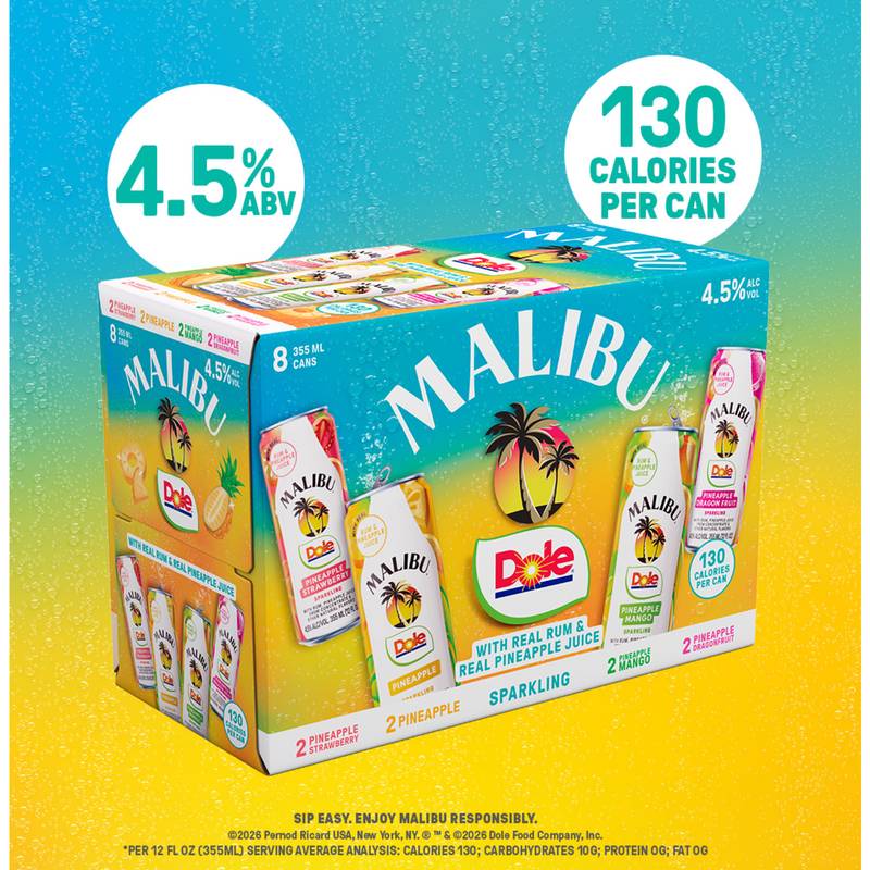Malibu Dole Variety Pack 8pk 12oz Can