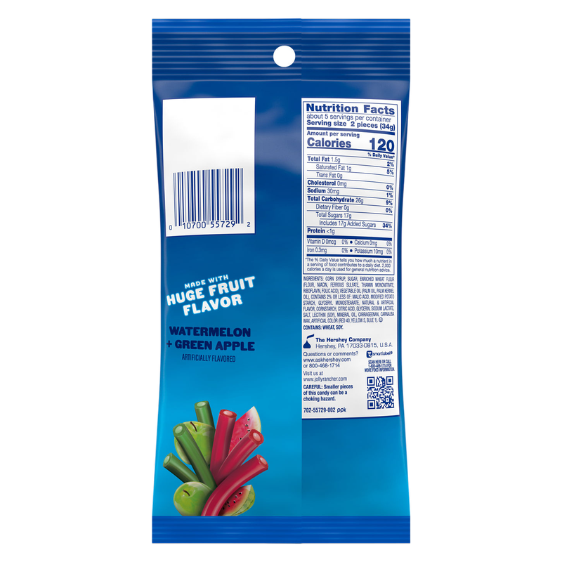 Jolly Rancher Ropes Watermelon & Green Apple, 6 oz