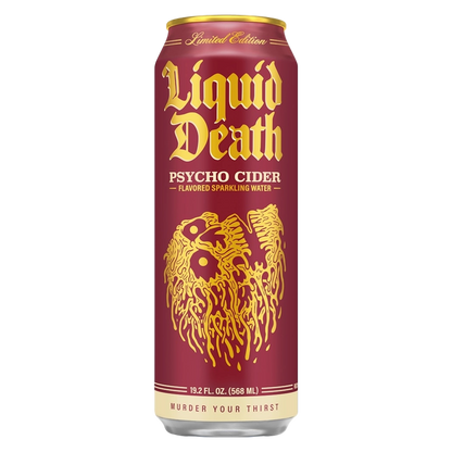 Liquid Death Psycho Cider Sparkling Water with Agave 8pk 19.2oz King Size Can