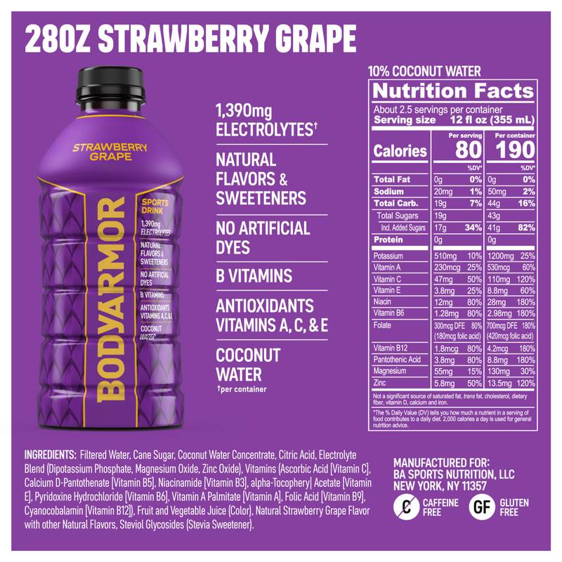 Bodyarmor Strawberry Grape 28oz Btl