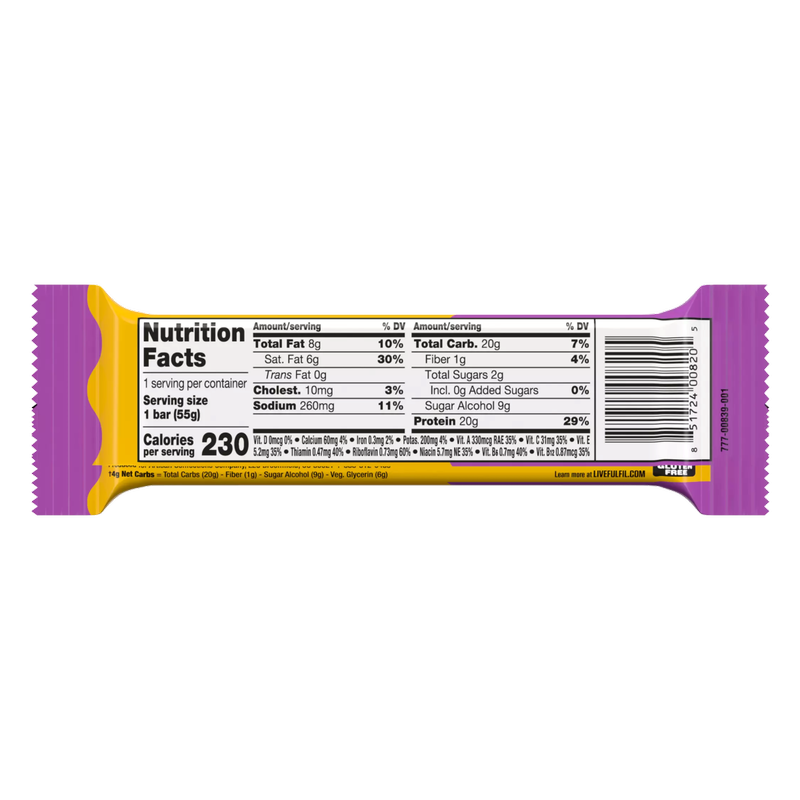 FULFIL Chocolate Peanut Caramel Flavor Protein bar, 1.94oz