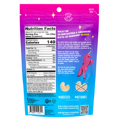 SkinnyDipped Unicorn Birthday Cake Cashews 3.5oz
