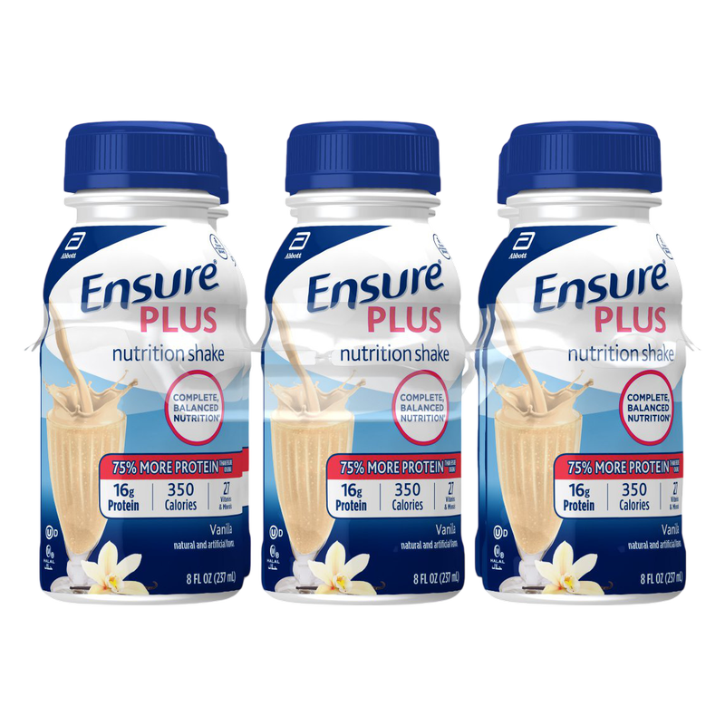 Ensure Plus Nutrition Shake Vanilla Ready-to-Drink 6-8 fl oz Bottles