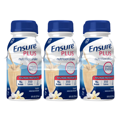 Ensure Plus Nutrition Shake Vanilla Ready-to-Drink 6-8 fl oz Bottles