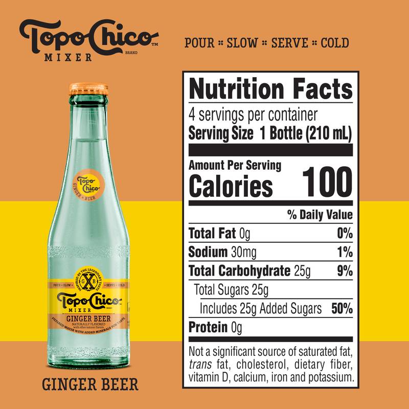 Topo Chico Mixer Ginger Beer 4pk 7.1oz Glass Bottle