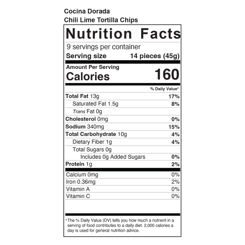 Cocina Dorada Chili & Lime Tortilla Chips 12oz