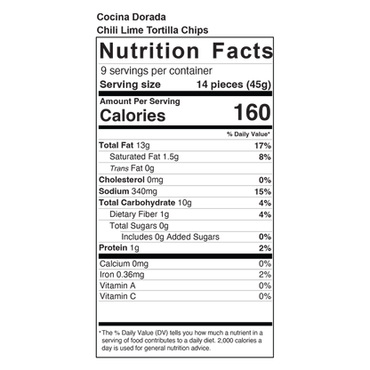 Cocina Dorada Chili & Lime Tortilla Chips 12oz