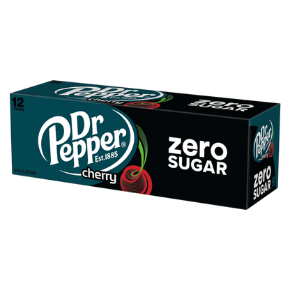 Dr Pepper Zero Sugar Cherry 12pk 12oz Can