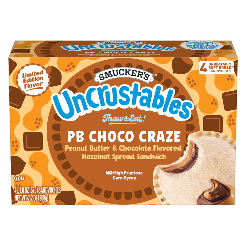 Smucker's Uncrustables Peanut Butter & Chocolate Hazelnut 4 Pack