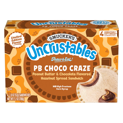 Smucker's Uncrustables Peanut Butter & Chocolate Hazelnut 4 Pack