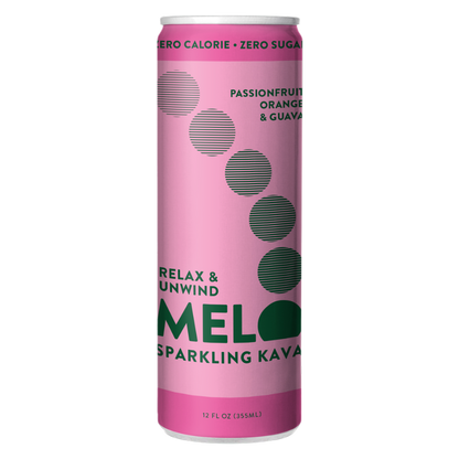 Melo Sparkling Kava Passionfruit, Orange & Guava  12oz Can