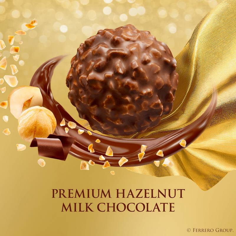 Ferrero Rocher Premium Gourmet Milk Chocolate Hazelnut, Individually Wrapped Candy for Gifting, 3 Count, 1.3 oz