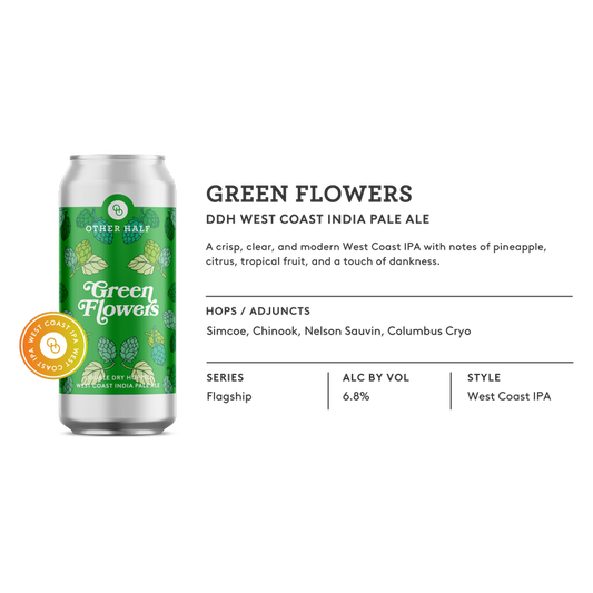 OTHER HALF GREEN FLOWERS 4PKC