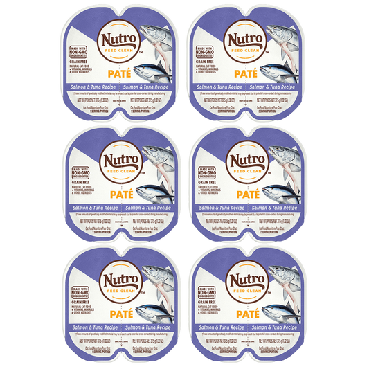 6 Ct Nutro Perfect Portions Trays Grain-Free Pate Salmon & Tuna Recipe Wet Cat Food 2.6oz