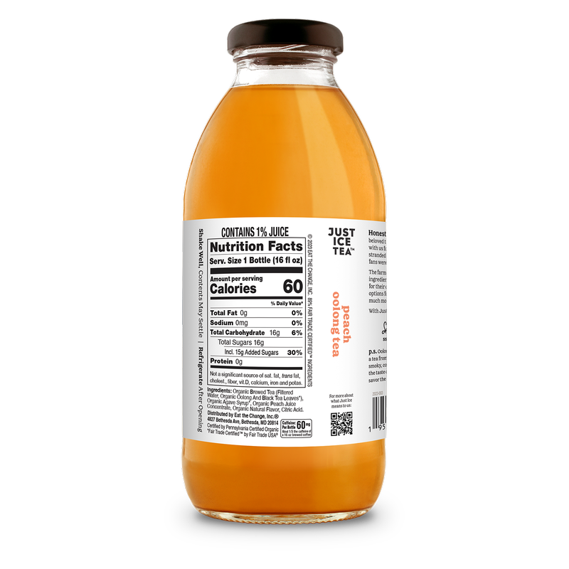 Just Ice Tea Peach Oolong Tea 12oz Btl