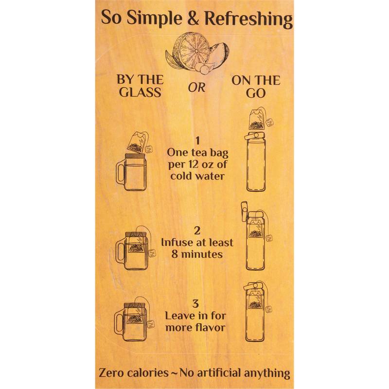 Bigelow Botanicals Peach Lemonade Acai Cold Water Infusion Caffeine Free Tea Bags 18ct Box