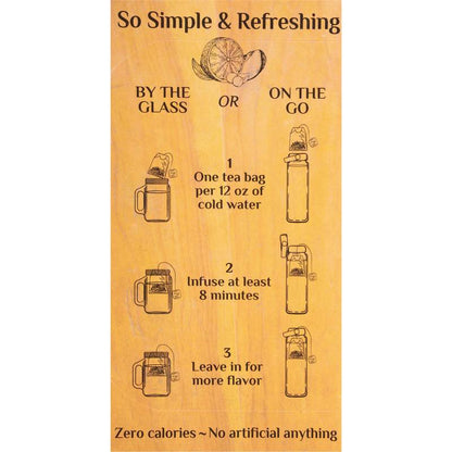 Bigelow Botanicals Peach Lemonade Acai Cold Water Infusion Caffeine Free Tea Bags 18ct Box