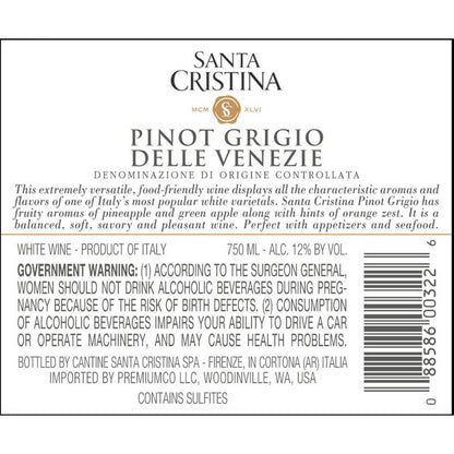 Santa Cristina Pinot Grigio 750ml Bottle