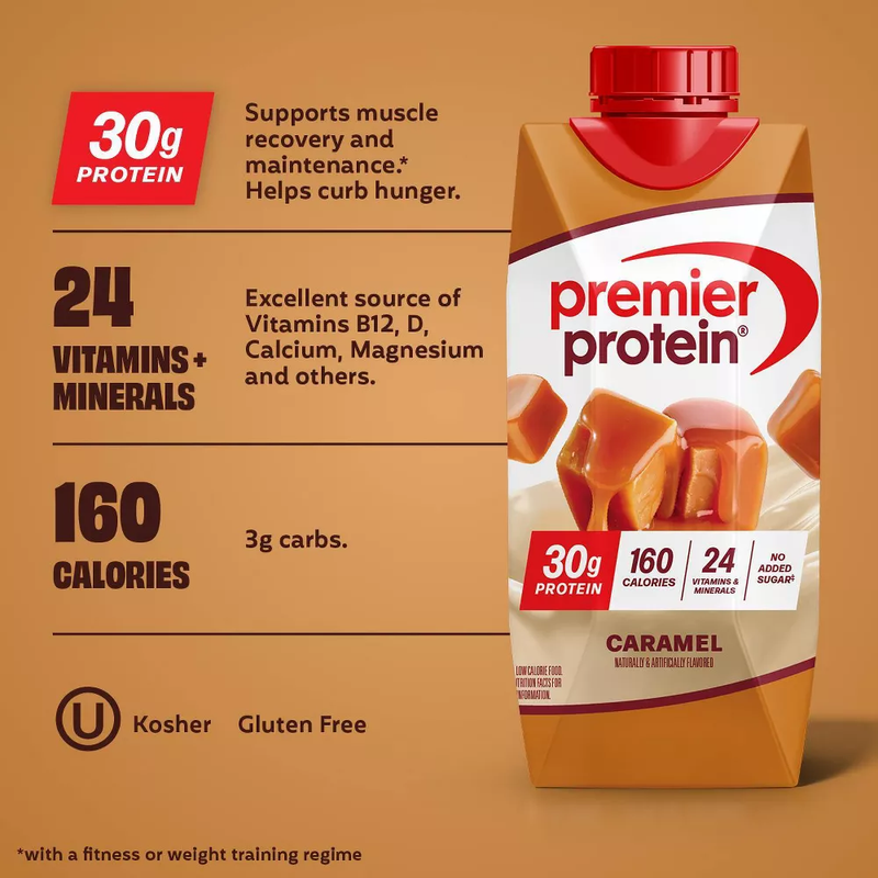 Premier Protein 30g Caramel High Protein Shake 4pk 11oz Ctn