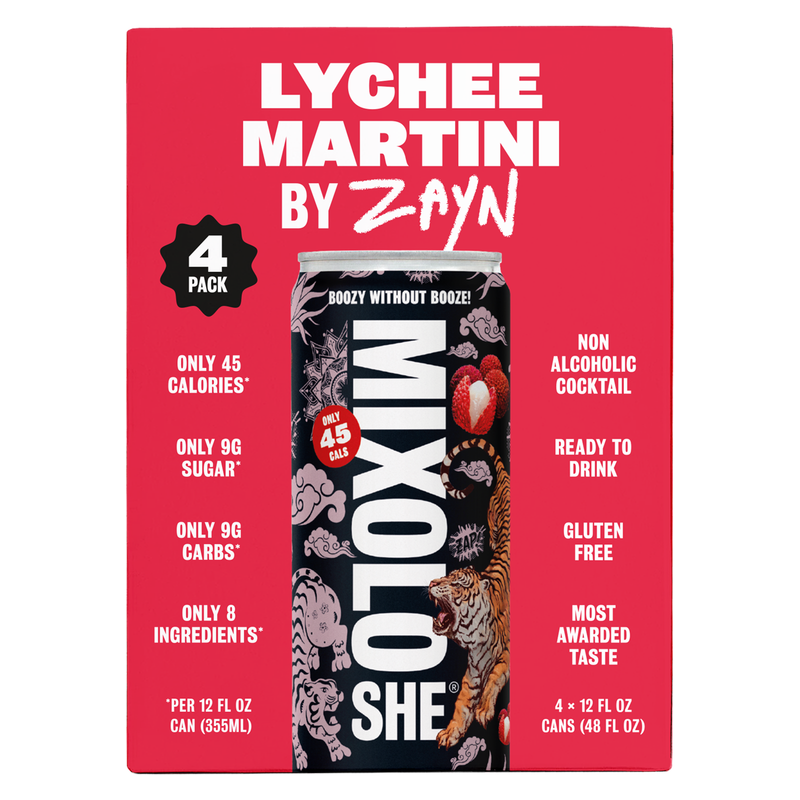 Mixoloshe Lychee Martini by ZAYN Non-Alcoholic Cocktail 4pk 12oz Can