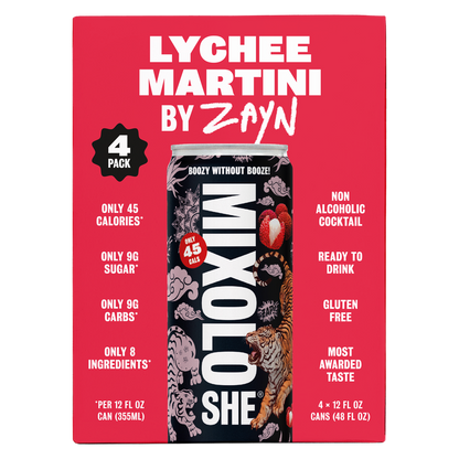 Mixoloshe Lychee Martini by ZAYN Non-Alcoholic Cocktail 4pk 12oz Can