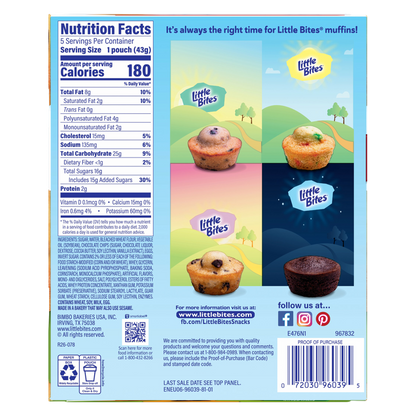 Entenmann's Little Bites Chocolatey Chip Mini Muffins, 5 packs, 7.5 oz