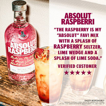 Absolut Raspberri Vodka 1L (76 proof)