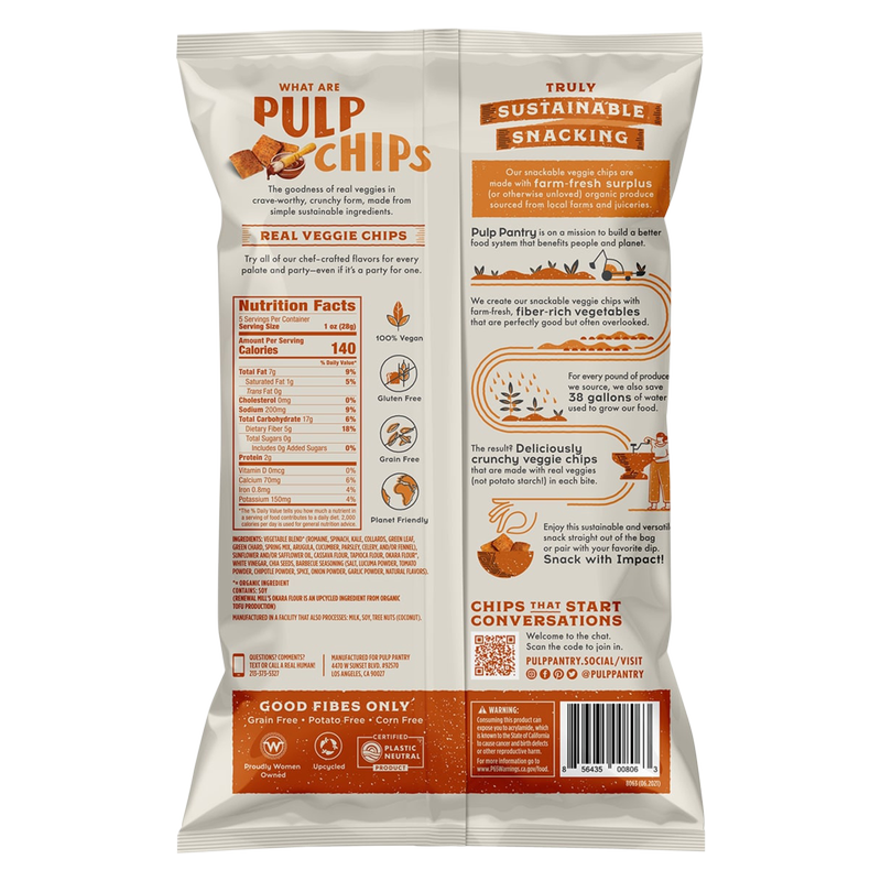 Pulp Pantry Spicy BBQ Veggie Chips 5oz