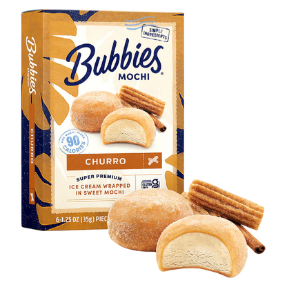 Bubbies Churro Mochi Ice Cream 6ct