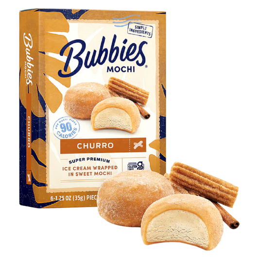 Bubbies Churro Mochi Ice Cream 6ct