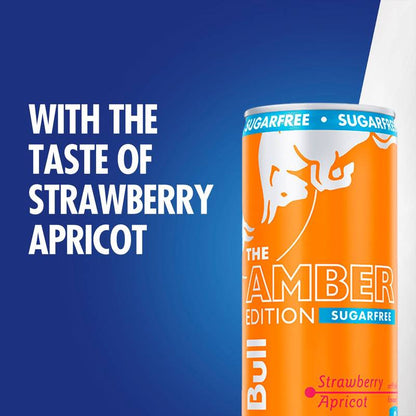 Red Bull Sugar Free Amber Edition Strawberry Apricot Energy Drink 12oz Can