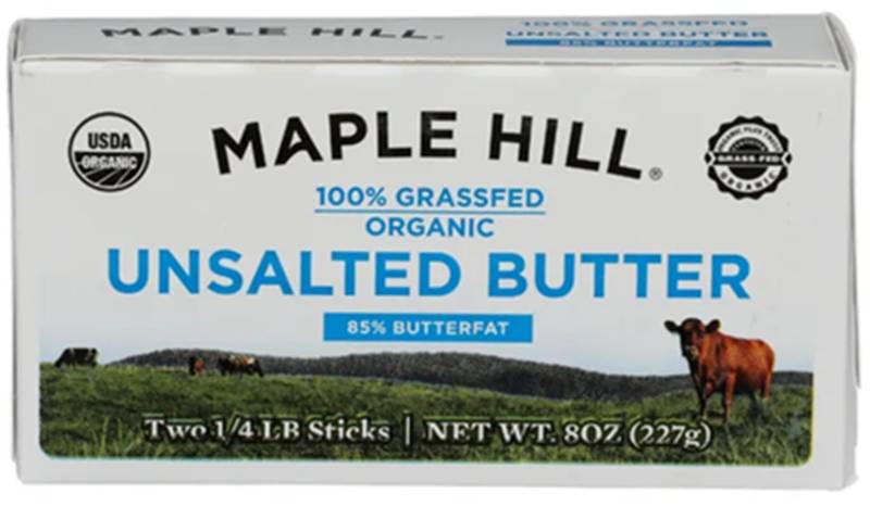 Maple Hill Creamery Organic Unsalted Butter - 8oz