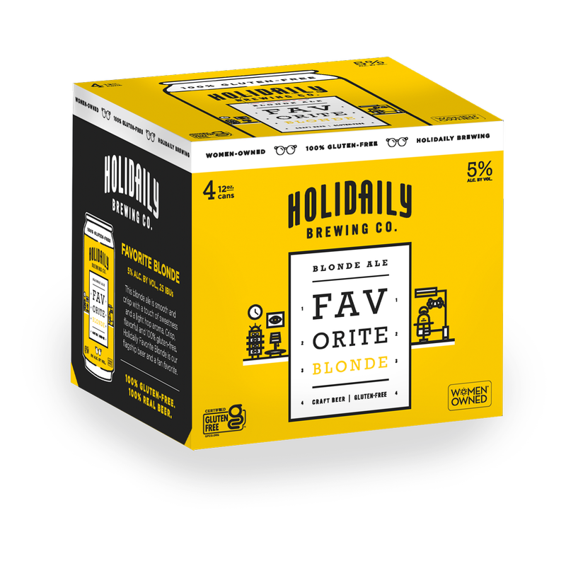 Holidaily Brewing Co. Favorite Blonde Ale Gluten Free 4pk 12oz