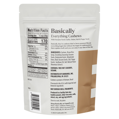 Basically Everything Bagel Seasoned Cashews 5oz.