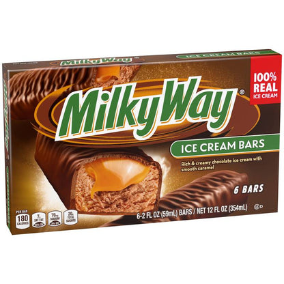 MILKY WAY Caramel and Chocolate Ice Cream Bars, 6 Pack, 2 Oz Bars