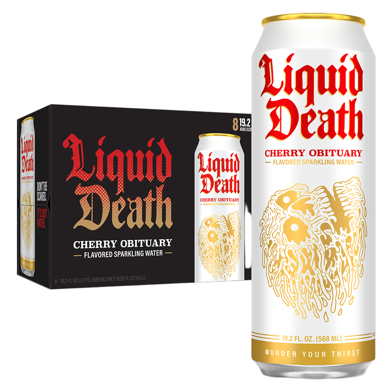 Liquid Death Cherry Obituary Sparkling Water 8pk 19.2oz Can