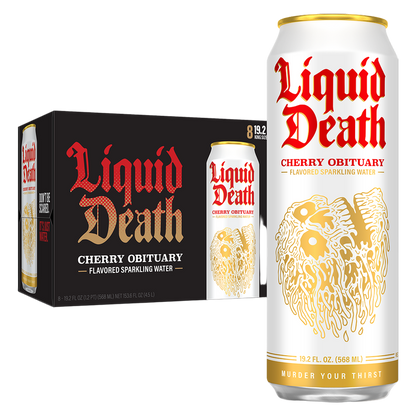 Liquid Death Cherry Obituary Sparkling Water 8pk 19.2oz Can