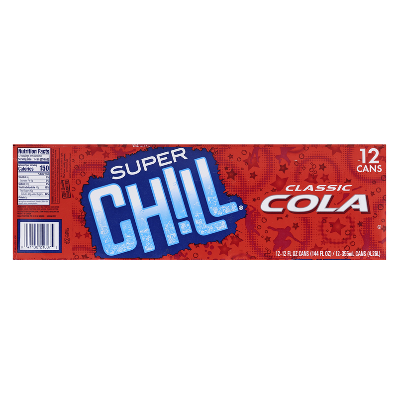 Super Chill Classic Cola Soda 12pk 12oz Can