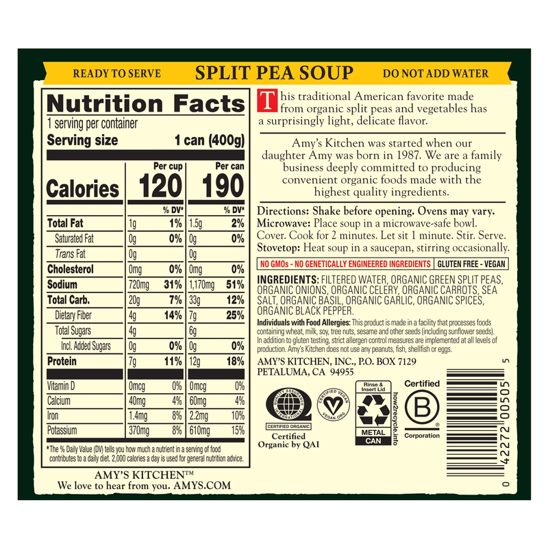 Amy's Split Pea Soup 14.1oz