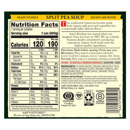 Amy's Split Pea Soup 14.1oz