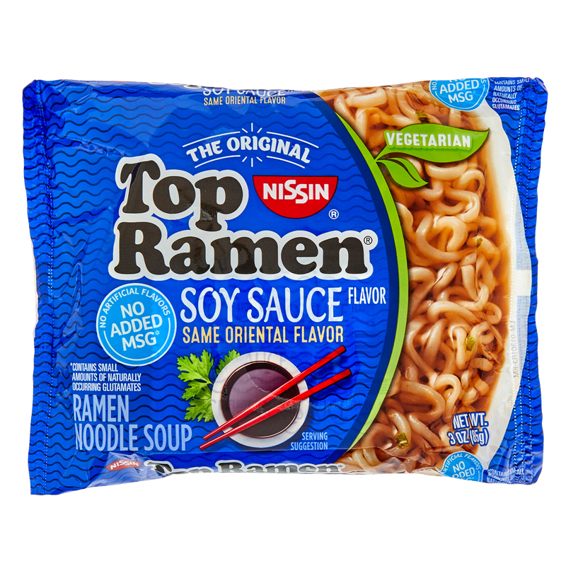 Nissin Top Ramen Soy Sauce Oriental Flavor Ramen Noodle Soup 3oz