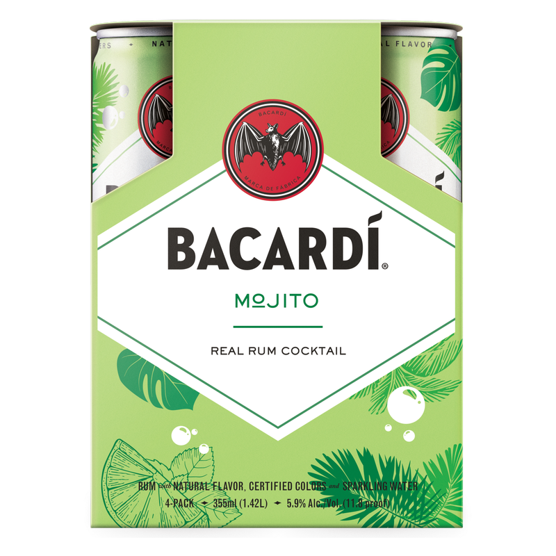 Bacardi Mojito Rum Cocktails 4pk 12oz 5.9% ABV