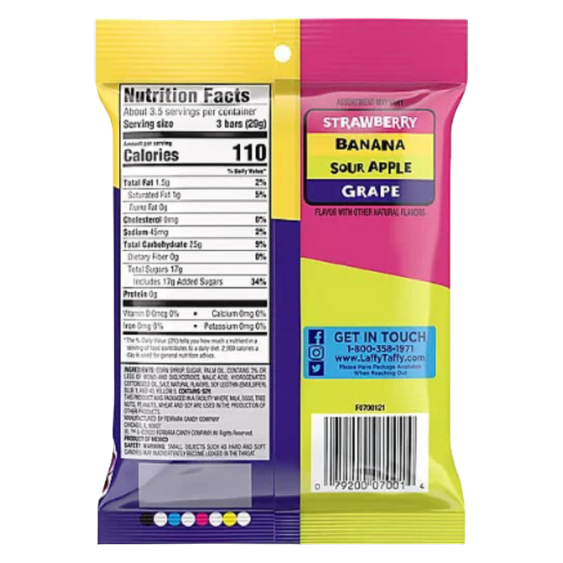 Laffy Taffy Mini Bar Assorted Bag, 3.5oz