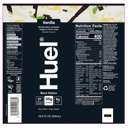 Huel Black Edition Vanilla Protein Ready-to-Drink Meal Replacement 16.9oz Btl