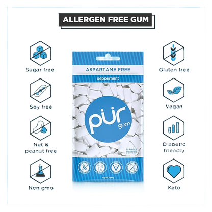 Pur Aspartame Free Peppermint Gum 55ct