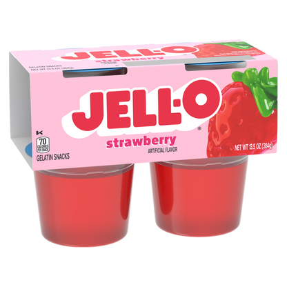 Jell-O Original Strawberry Snack Cups - 4ct